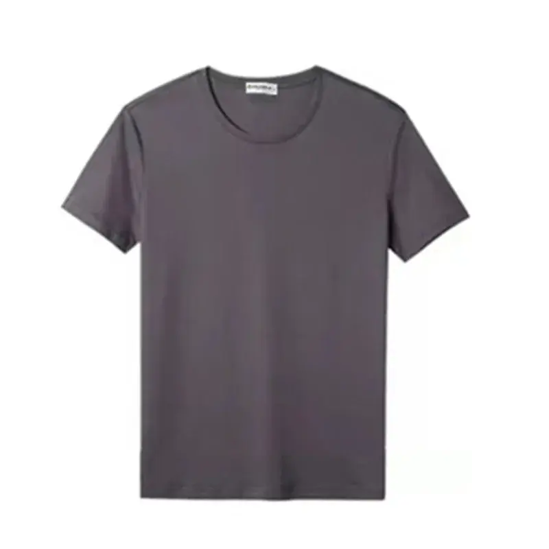 Ice Silk T-shirt Men's Short Sleeve Solid Summer Thin Quick Drying Elastic Modal Cotton Ice Feel Top Half Sleeve