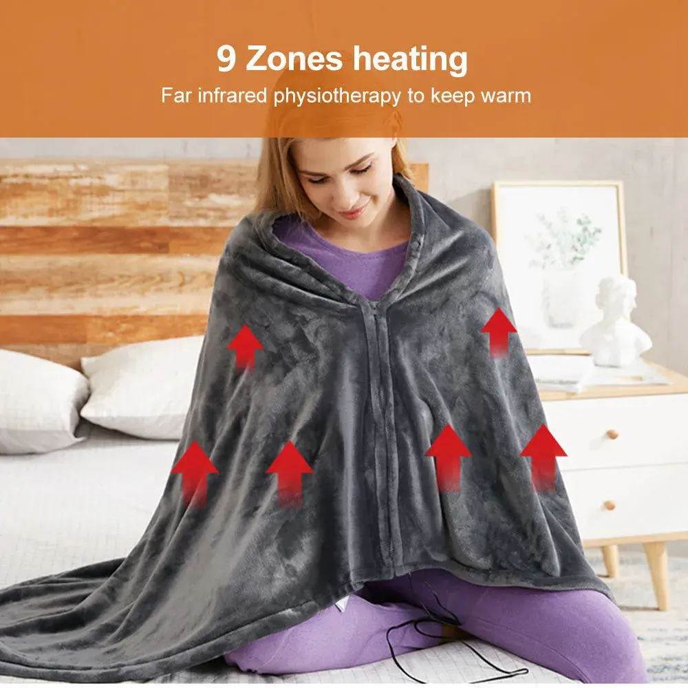 Winter USB Charging Heating Electric Blanket Charging Heating Outdoor Blanket Office Lunch Break Nap Plus Velvet Warm Shawl