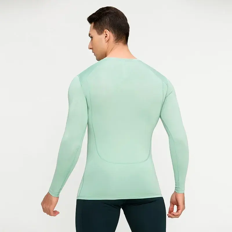 Gym Fitness Men's Sports Tops Running T-Shirts Quick Dry Long Sleeve Tights Basketball Bottom Shirts Running Fitness Clothing