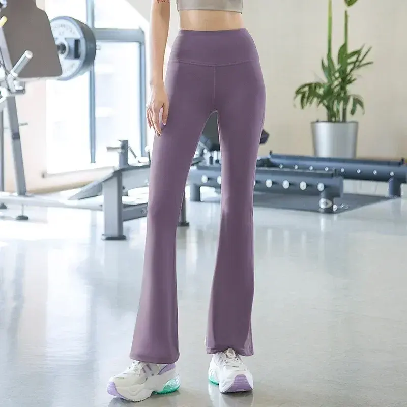 Women Wide-leg Yoga Leggings High-waist Hip-lifting Stretch Sports Pants Nude Casual Running Loose Flared Pants Fitness Tights
