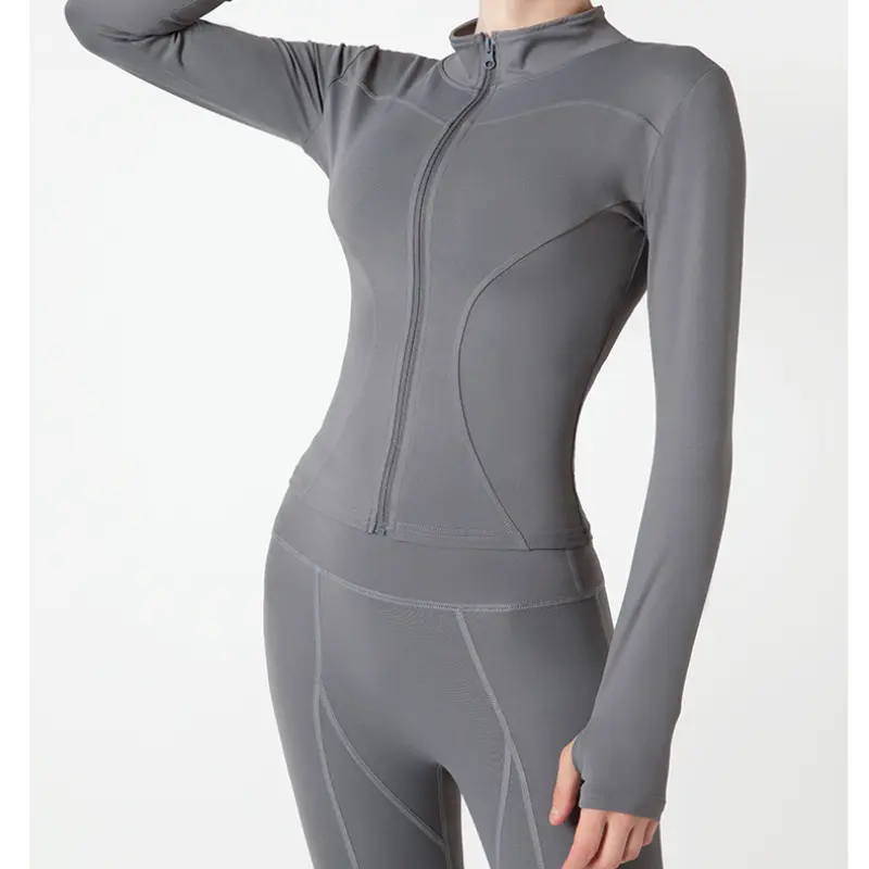 Gym Yoga Crop Top Sports Jacket Sportswear Yoga Shirts Tank Top Women Fitness Running Jacket Workout Tops for Women