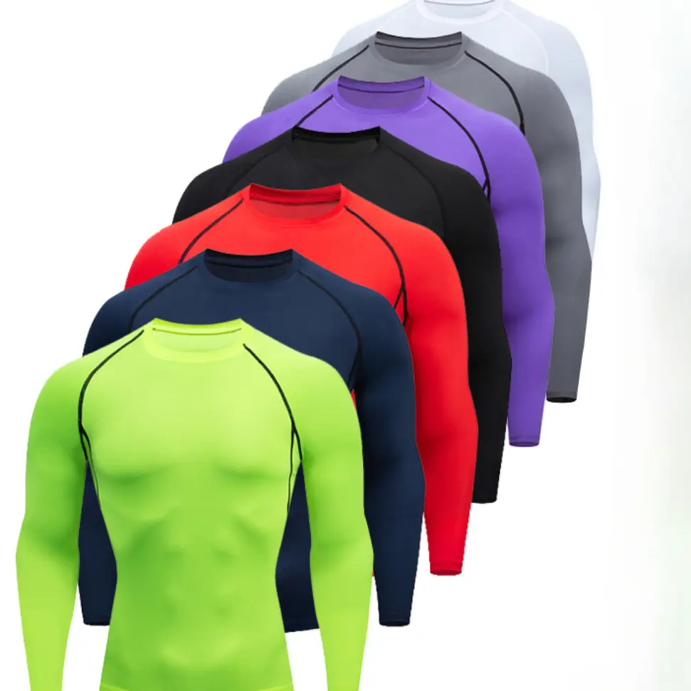 Sports Short Sleeved Running T-Shirts Fitness Quick Drying Basketball Jersey Compression Shirt Elastic Tight Sport Men Gym