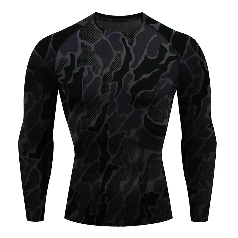 Sports Short Sleeved Running T-Shirts Fitness Quick Drying Basketball Jersey Compression Shirt Elastic Tight Sport Men Gym