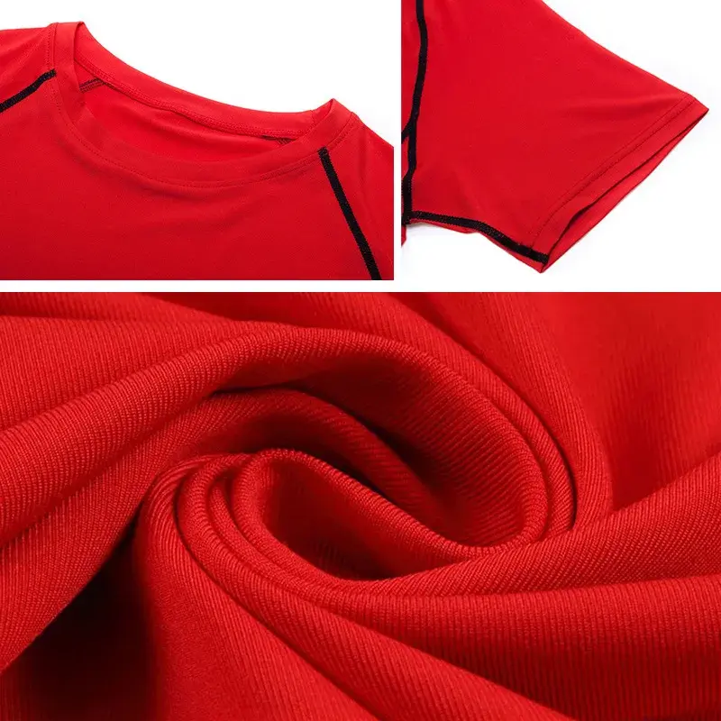 Sports Short Sleeved Running T-Shirts Fitness Quick Drying Basketball Jersey Compression Shirt Elastic Tight Sport Men Gym