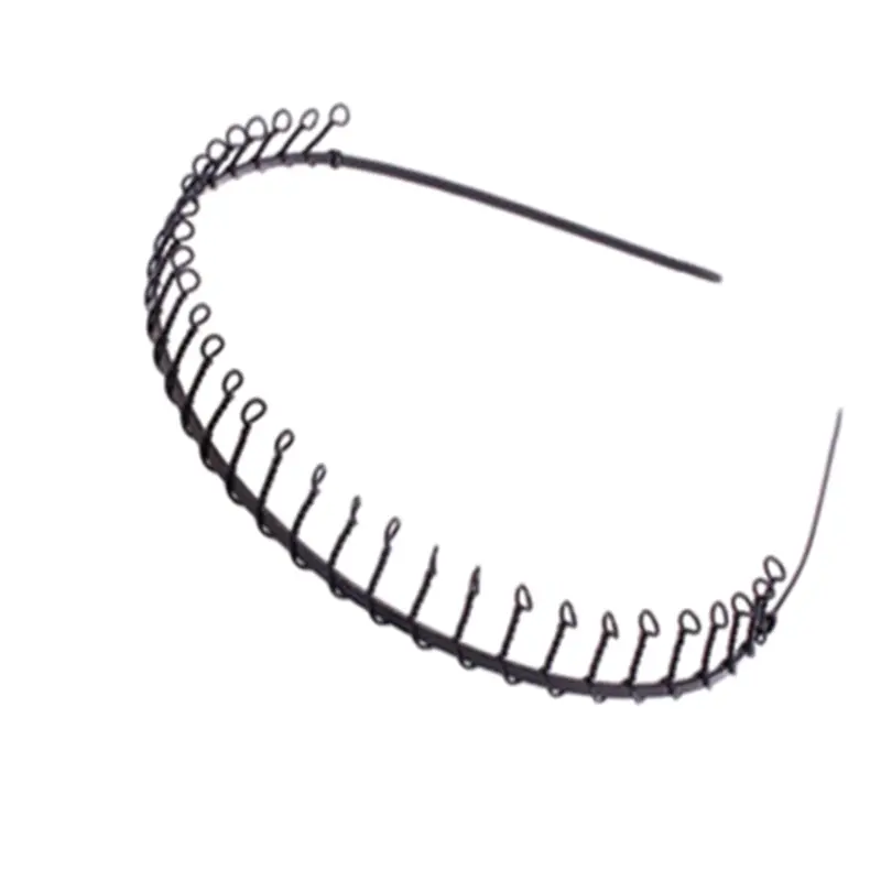 Men Women Unisex Metal Hair Hoop Fashion Geometric Wavy Headband Men Sports Washing Face Non Slip Hairband Headdress Accessories