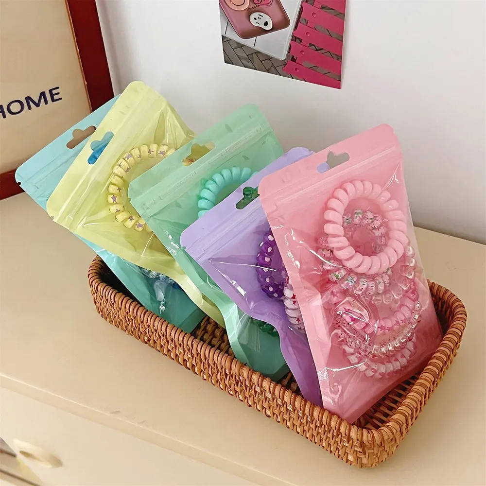 6pcs Fashion Colorful Telephone Wire Hair Rope Simple Rubber Band Hairband for Sweet Women Girls Ponytail Bun Hair Ring Gifts