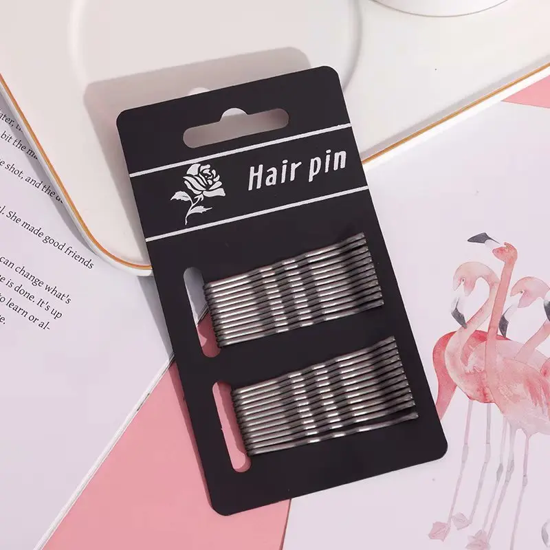 24pcs Fashion Solid Color Metal Hair Clip Simple Wavy Hairpin for Women Girls Makeup Washing Face Bangs Fixed Hairgrips Headwear