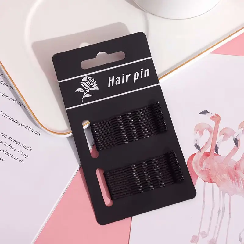 24pcs Fashion Solid Color Metal Hair Clip Simple Wavy Hairpin for Women Girls Makeup Washing Face Bangs Fixed Hairgrips Headwear