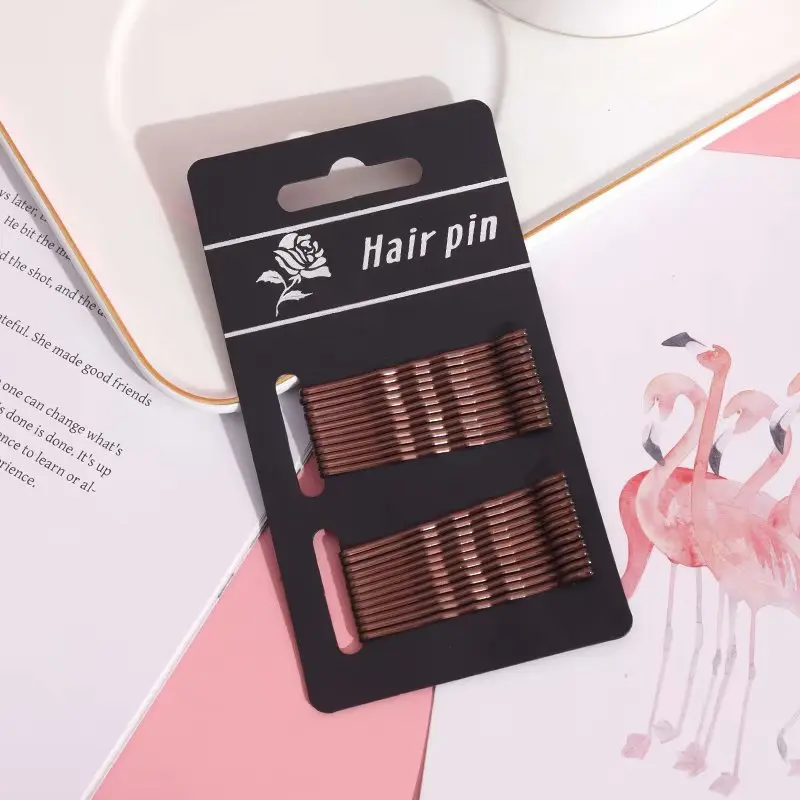 24pcs Fashion Solid Color Metal Hair Clip Simple Wavy Hairpin for Women Girls Makeup Washing Face Bangs Fixed Hairgrips Headwear