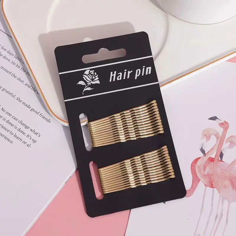 24pcs Fashion Solid Color Metal Hair Clip Simple Wavy Hairpin for Women Girls Makeup Washing Face Bangs Fixed Hairgrips Headwear
