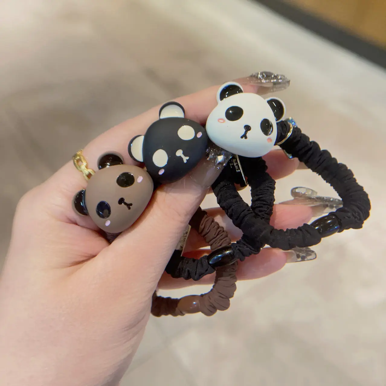 Cute Animal Rabbit HairRope Luxury Rhinestone Elastic Rubber Band Headrope for Women Gils High Ponytail Hair Accessories Gifts