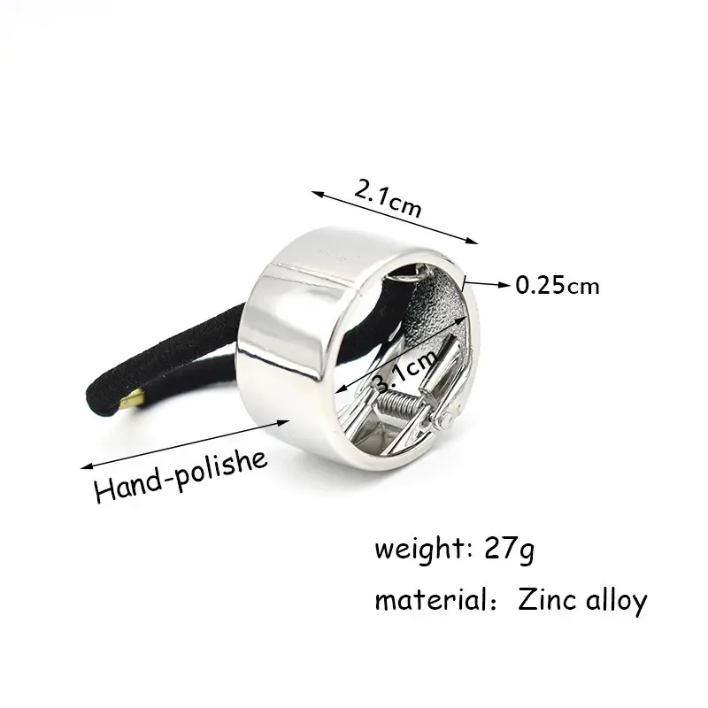 Fashion Smooth Metal Ponytail Buckle Retro Geometric High Elastic Hair Rope Women Girls Plastic Hair Band Headwear Accessories