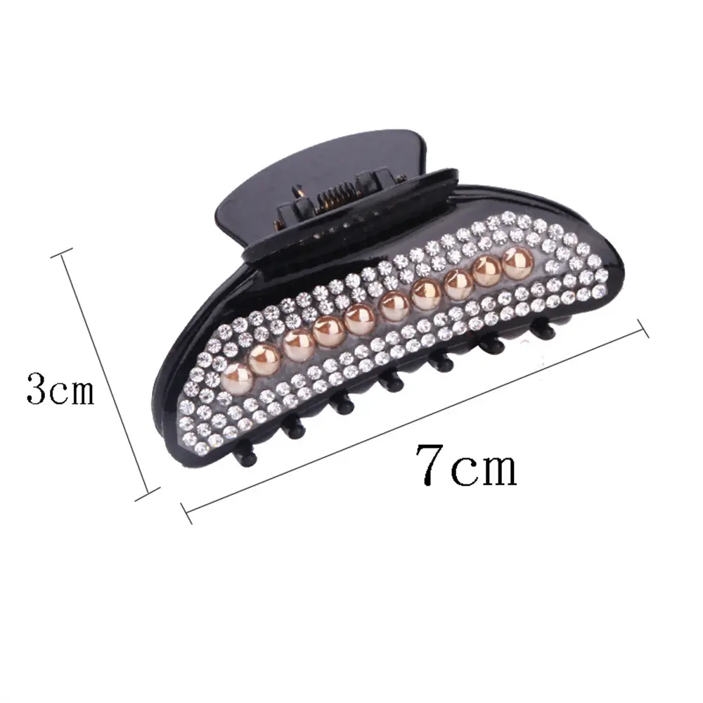 Fashion Pearl Rhinestone Hair Claw Clip Geometric Metal Heart Hairpins for Women Girls Bath Makeup Washing Face Clip Headwear