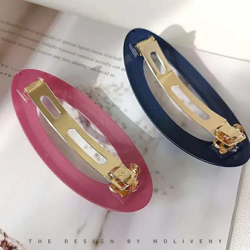 Fashion Solid Color Frosted Spring Clip Korean Style Simple Geometric Frosted Hairpin for Women Girls Makeup Wash Face Hairclip