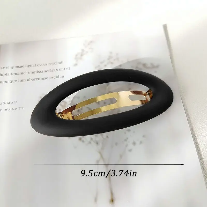 Fashion Solid Color Frosted Spring Clip Korean Style Simple Geometric Frosted Hairpin for Women Girls Makeup Wash Face Hairclip