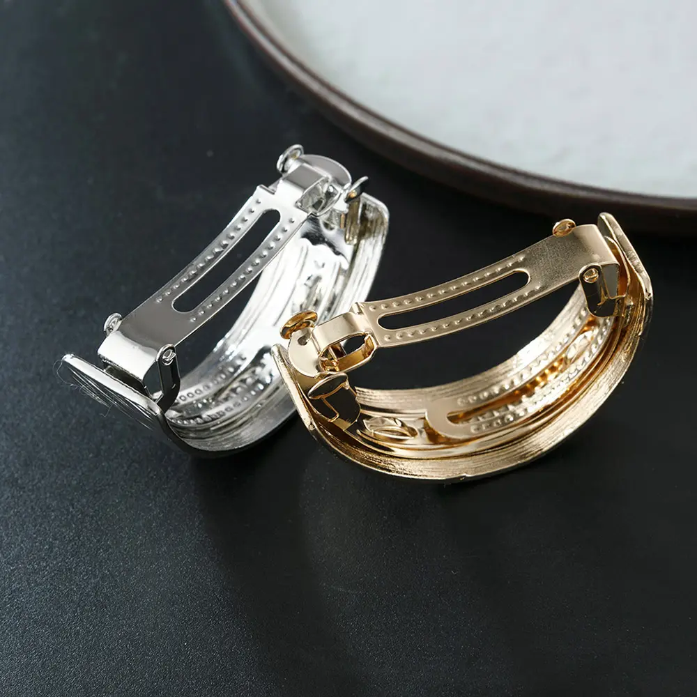 Fashion Solid Color Metal Hair Clips Imitation Pearl Arcuate Hairpins for Women Girls Non-slip Ponytail Buckle Barrettes Gifts