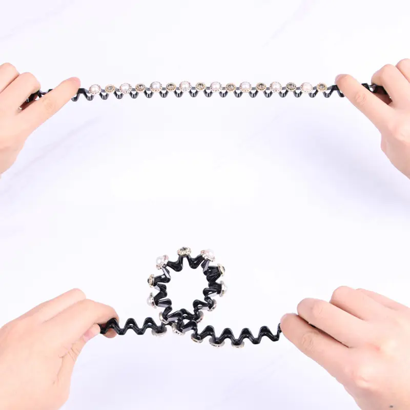 Fashion Luxury Pearl Crystal Hair Hoop Elegant Multi-Color Flower Hair Band for Women Girls Makeup Washing Face Jewelry Headband