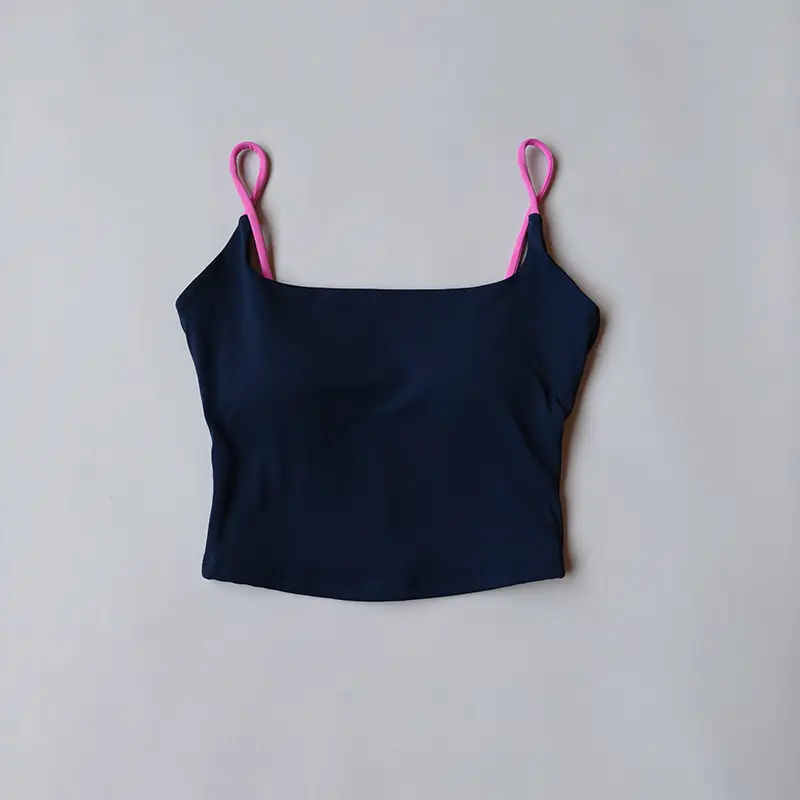 Solid Color Beauty Back Straps Fitness Sport Bra High Strength Top Comprehensive Training Gym Yoga Underwear Top With Chest Pad