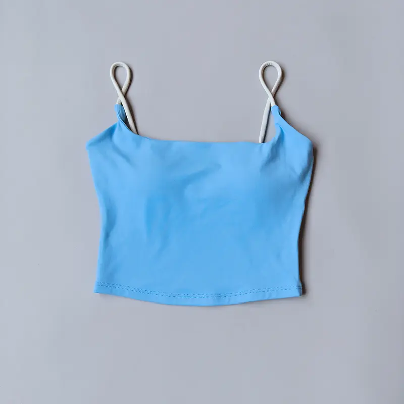 Solid Color Beauty Back Straps Fitness Sport Bra High Strength Top Comprehensive Training Gym Yoga Underwear Top With Chest Pad