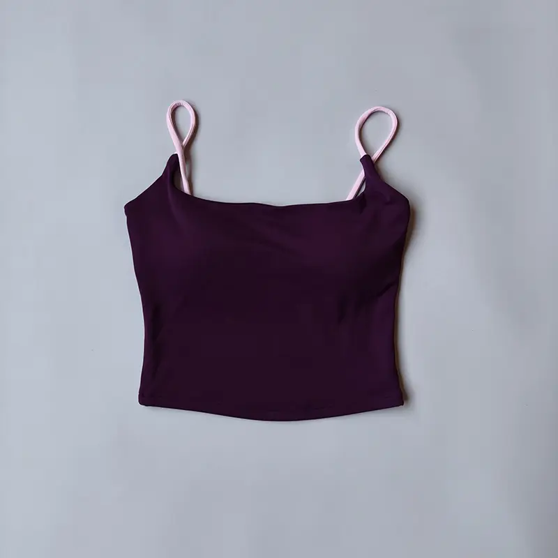 Solid Color Beauty Back Straps Fitness Sport Bra High Strength Top Comprehensive Training Gym Yoga Underwear Top With Chest Pad
