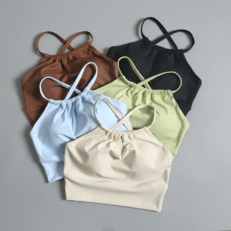 High-intensity Shock-proof Sports Underwear for Women Fixed Cup Beautiful Back Breathable Slimming Suspender Fitness Bra Yoga