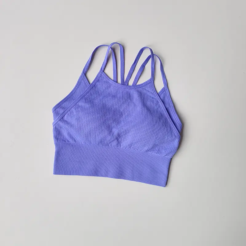 High Strength Thin Belt Fake Two-piece Yoga Vest Integrated Sports Bra Women's Shockproof Quick Drying Running Fitness Bra