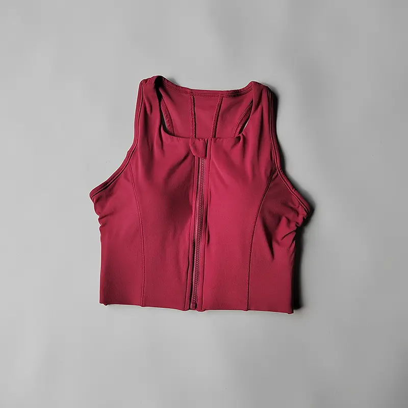 High-intensity Sports Vest Bras Front Zipper Integrated Yoga Underwear Gathering Shock-proof Running Breathable Fitness Vest
