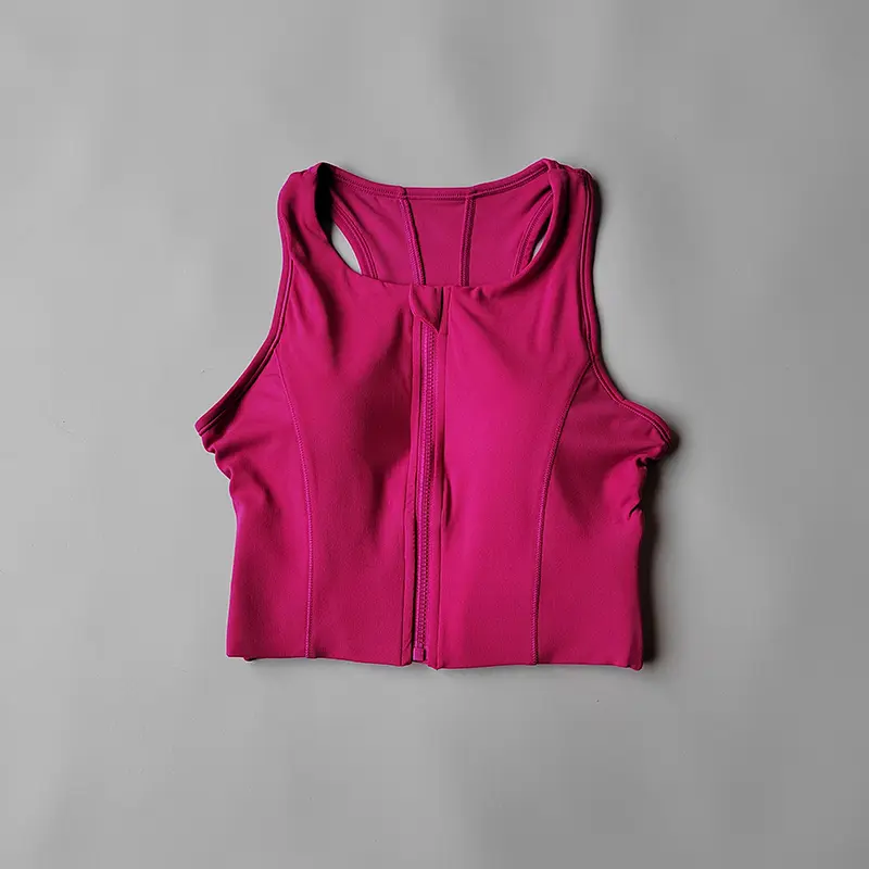 High-intensity Sports Vest Bras Front Zipper Integrated Yoga Underwear Gathering Shock-proof Running Breathable Fitness Vest