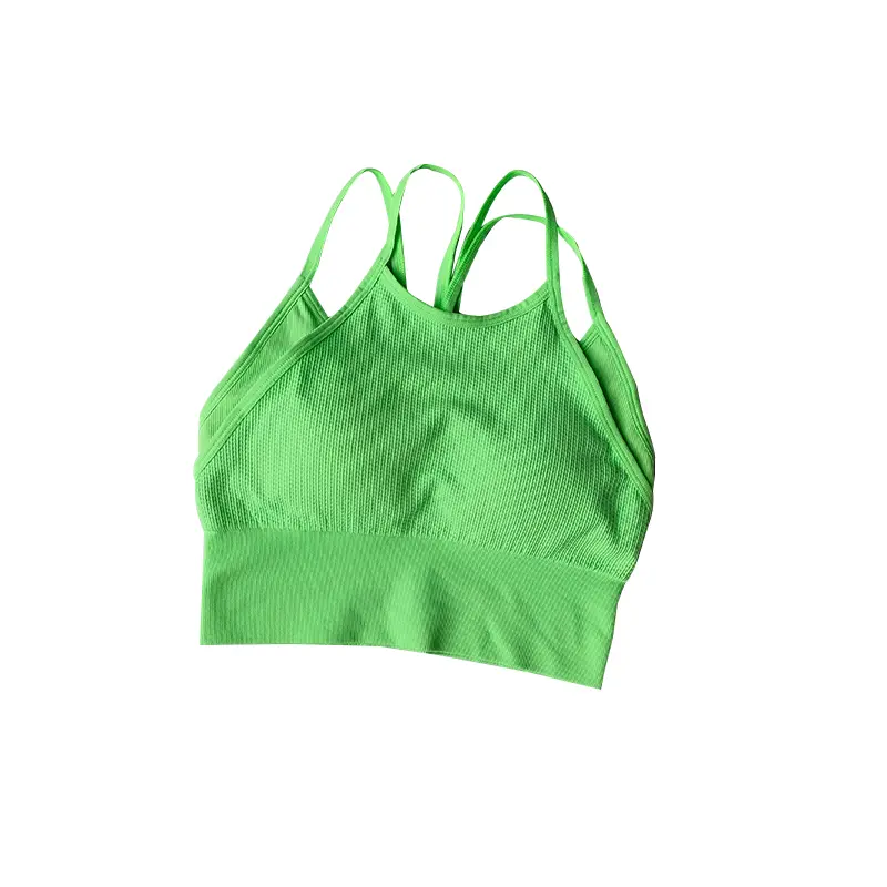 High Strength Thin Belt Fake Two-piece Yoga Vest Integrated Sports Bra Women's Shockproof Quick Drying Running Fitness Bra