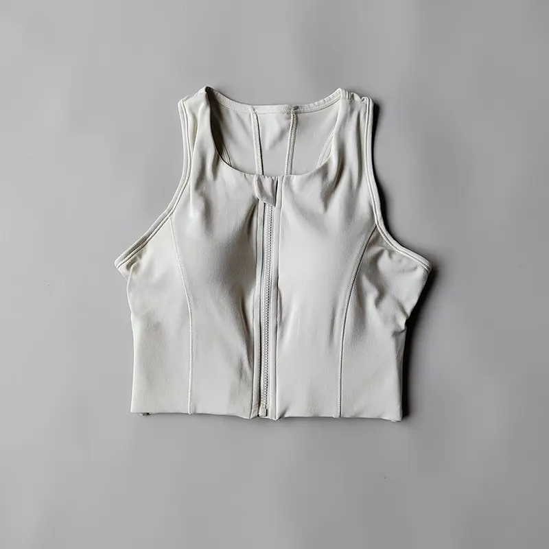 High-intensity Sports Vest Bras Front Zipper Integrated Yoga Underwear Gathering Shock-proof Running Breathable Fitness Vest