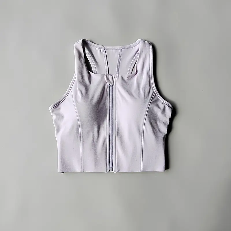 High-intensity Sports Vest Bras Front Zipper Integrated Yoga Underwear Gathering Shock-proof Running Breathable Fitness Vest