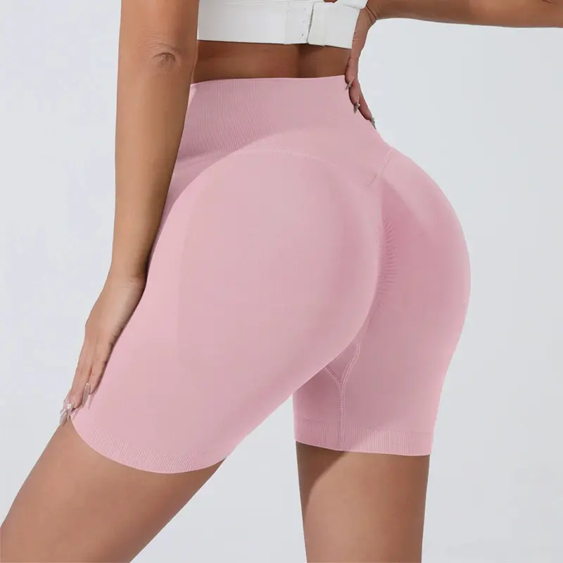 Yoga Hip-pack New Summer Peach Seamless Three-point Shorts for Women with High Waist Nude Hip Nude Elastic Fitness Sports Pants