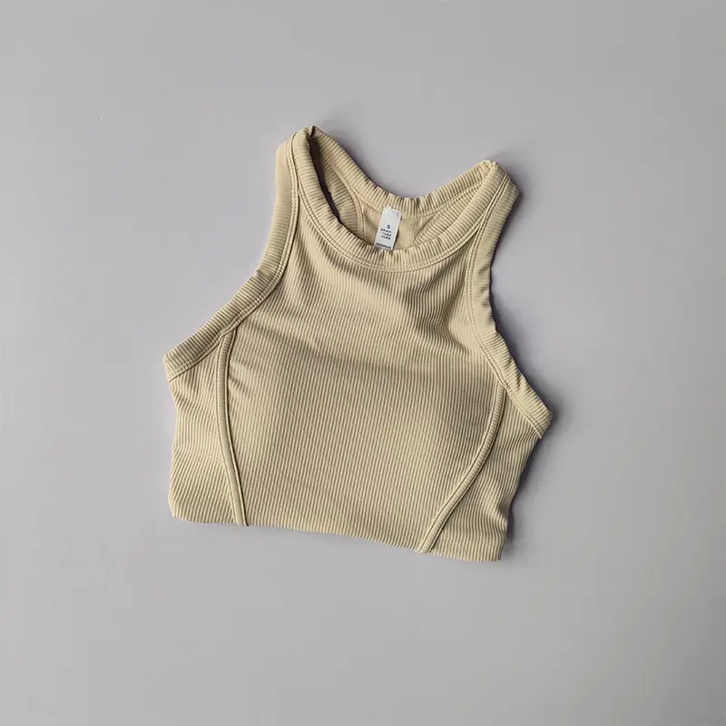 Fixed One Piece Racerback Yoga Tank Top Women's Fitness Quick Dry Fitness Bra Running Sleeveless Yoga Suit for External Wear