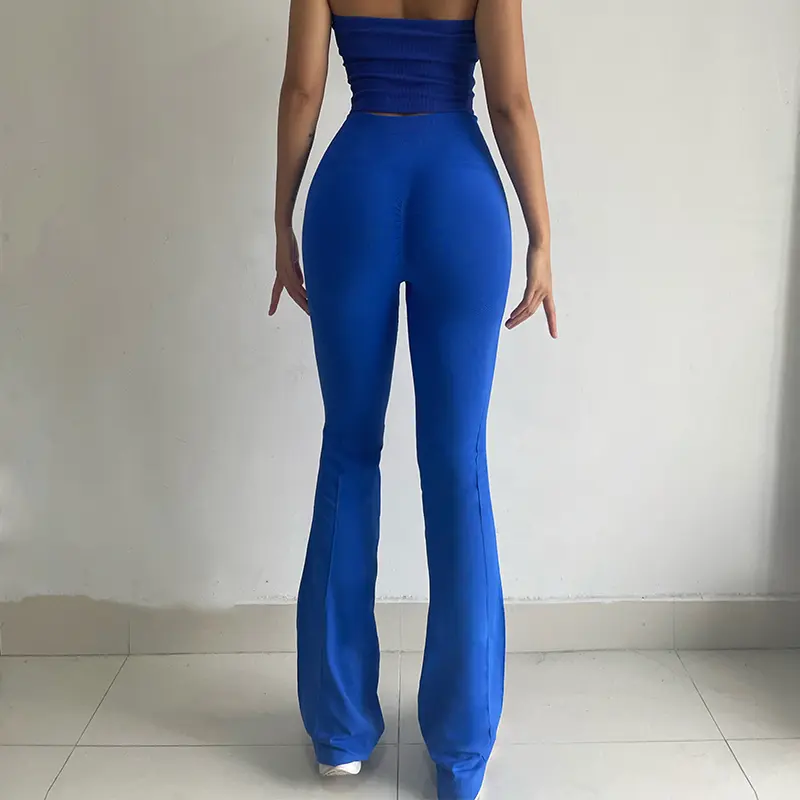 Fast-drying High-waisted Yoga Bell-bottoms Tight-fitting Long-legged Stretch Leggings Hip-lift Running Slimming Athletic Pants