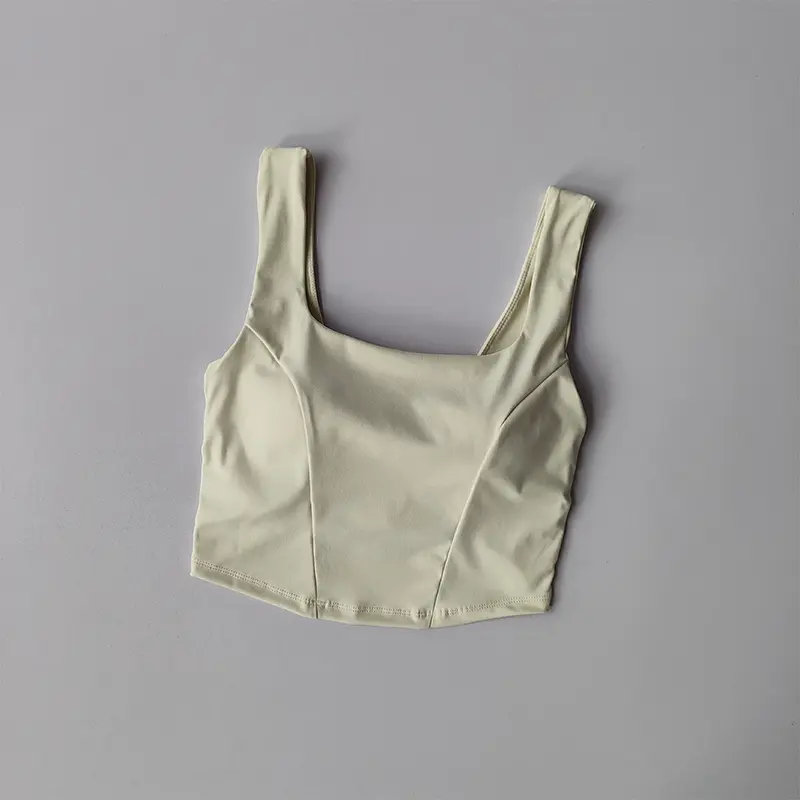 One-piece Cup Cross Back Sports Bra Women's Shockproof Tank Top Running Fitness Bra Quick Drying Breathable Yoga Bra