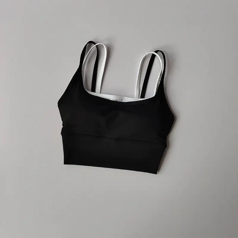 Sports Lingerie Yoga Bra Suspenders for Women Professional Training Shock-proof Vest Gathering Fitness Slim Fit and Wear Outside