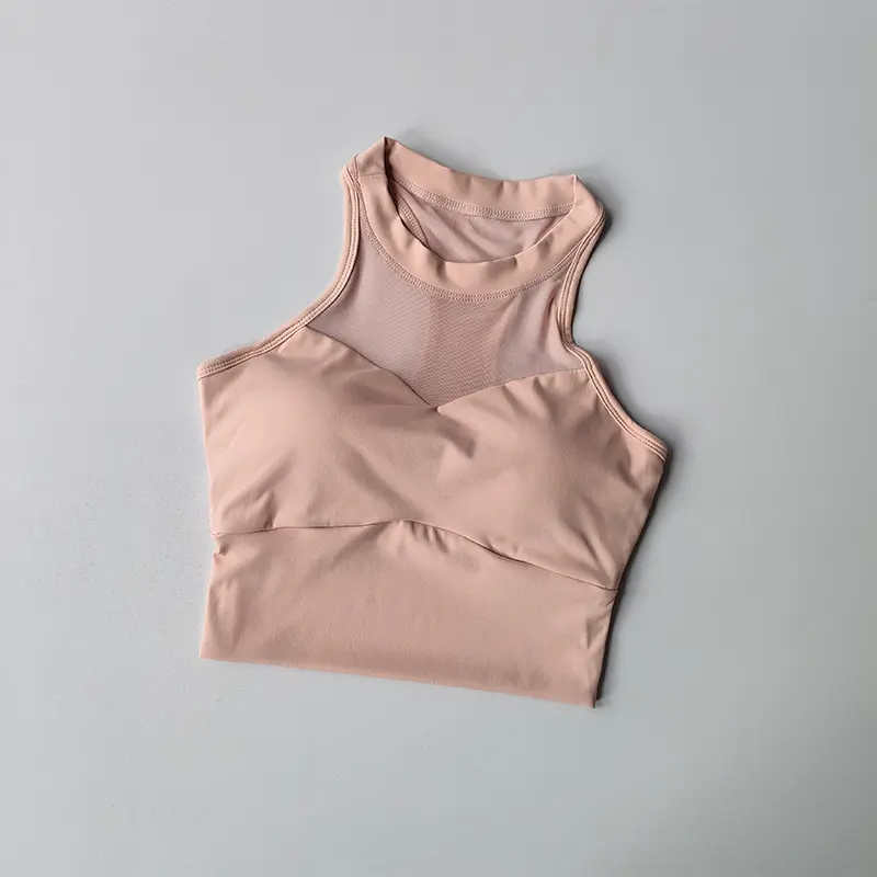 Complementary Breasts Gathering Sports Underwear Women's Sexy Bras Mesh Quick Drying Fitness Vest Yoga Suit External Wear