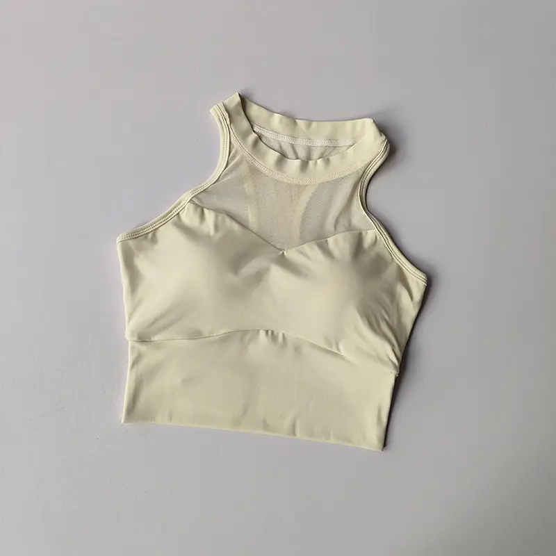 Complementary Breasts Gathering Sports Underwear Women's Sexy Bras Mesh Quick Drying Fitness Vest Yoga Suit External Wear