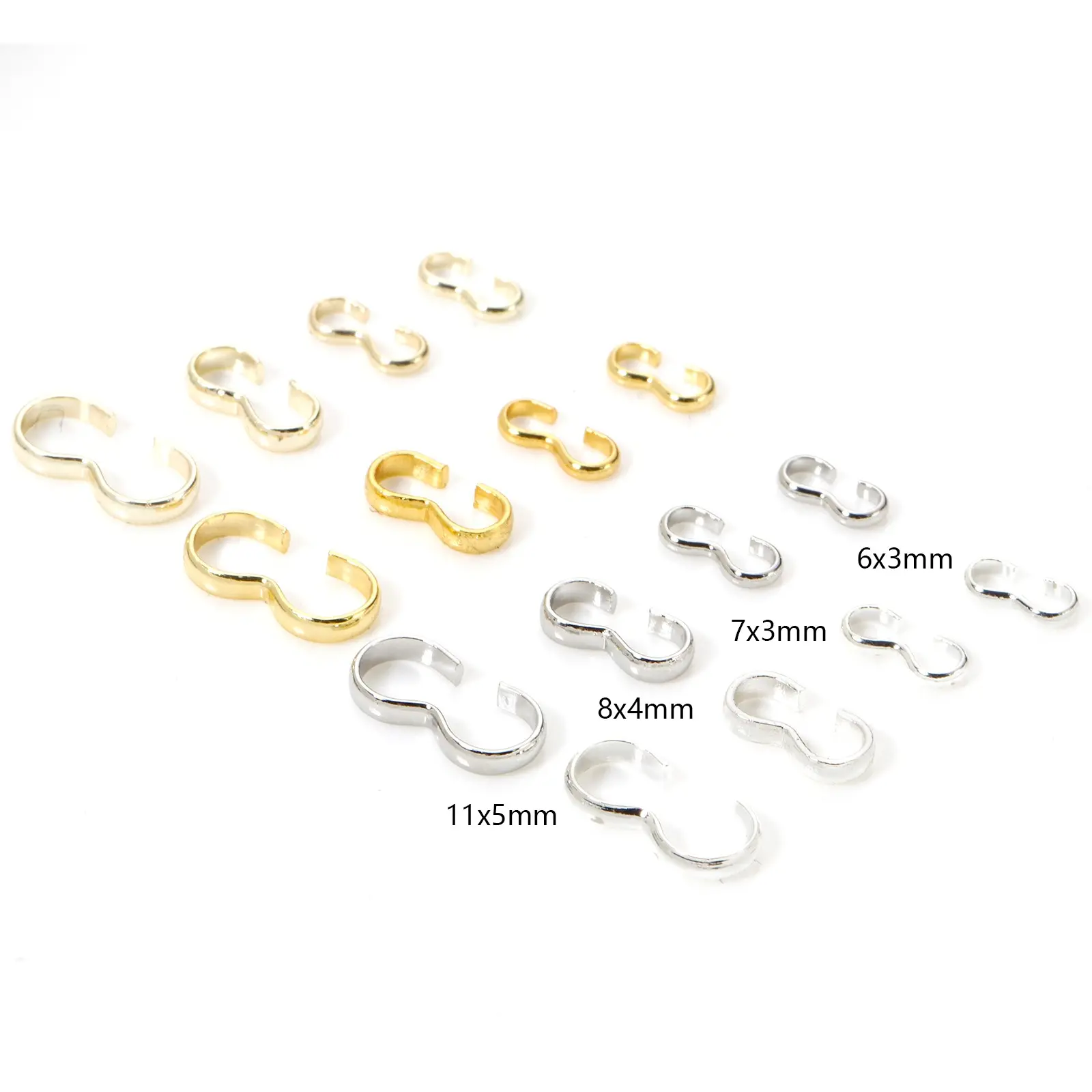 50PCs Brass Connectors Clasp 3 shape For Bracelets Necklaces Making Jewelry Materials Fastener Clasps DIY Pearl Jewelry Fittings