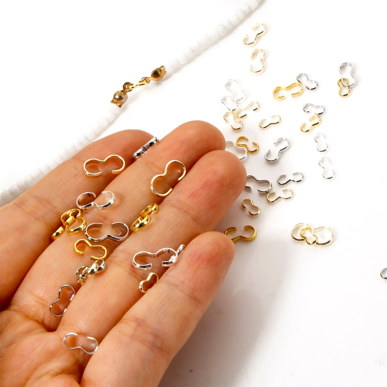 50PCs Brass Connectors Clasp 3 shape For Bracelets Necklaces Making Jewelry Materials Fastener Clasps DIY Pearl Jewelry Fittings