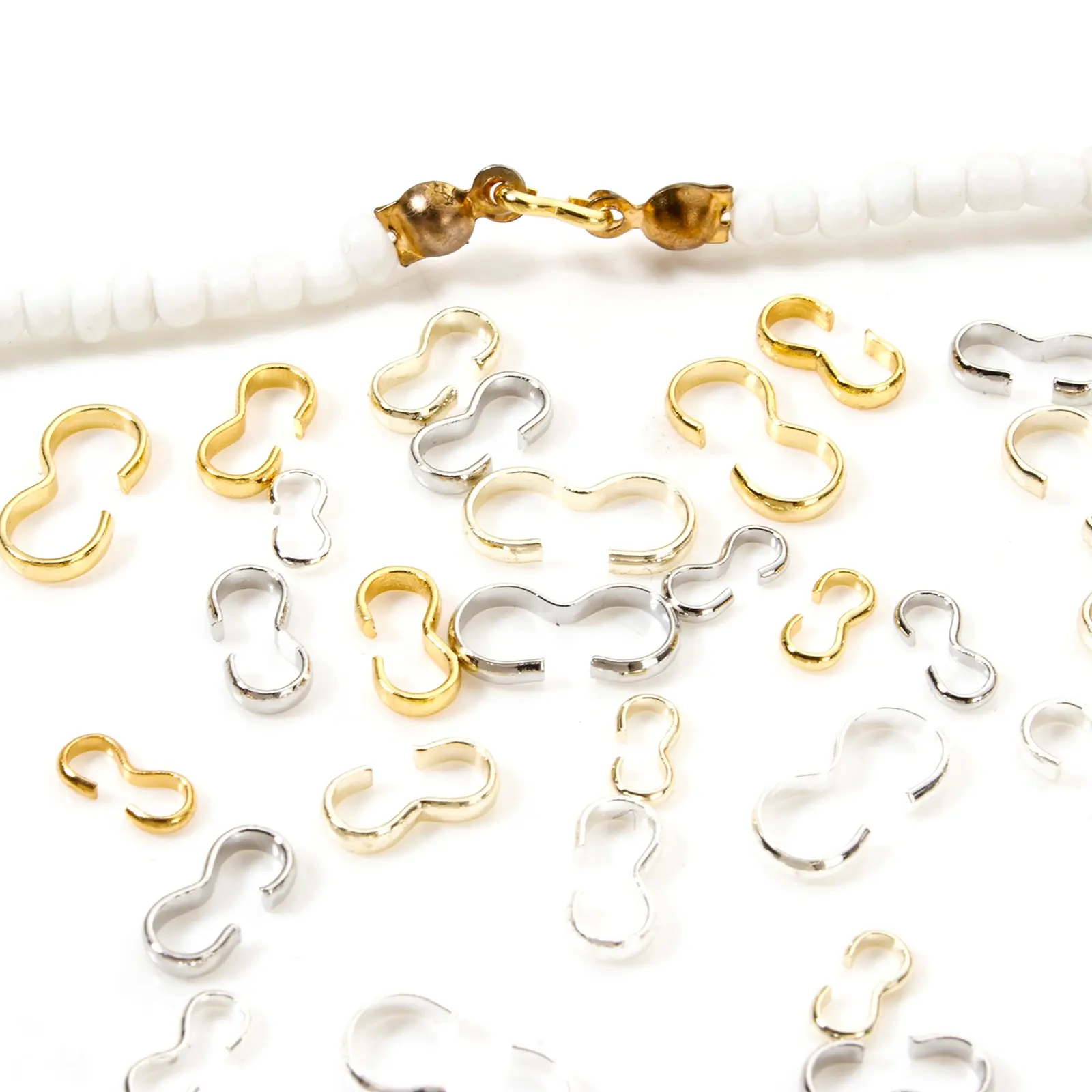 50PCs Brass Connectors Clasp 3 shape For Bracelets Necklaces Making Jewelry Materials Fastener Clasps DIY Pearl Jewelry Fittings
