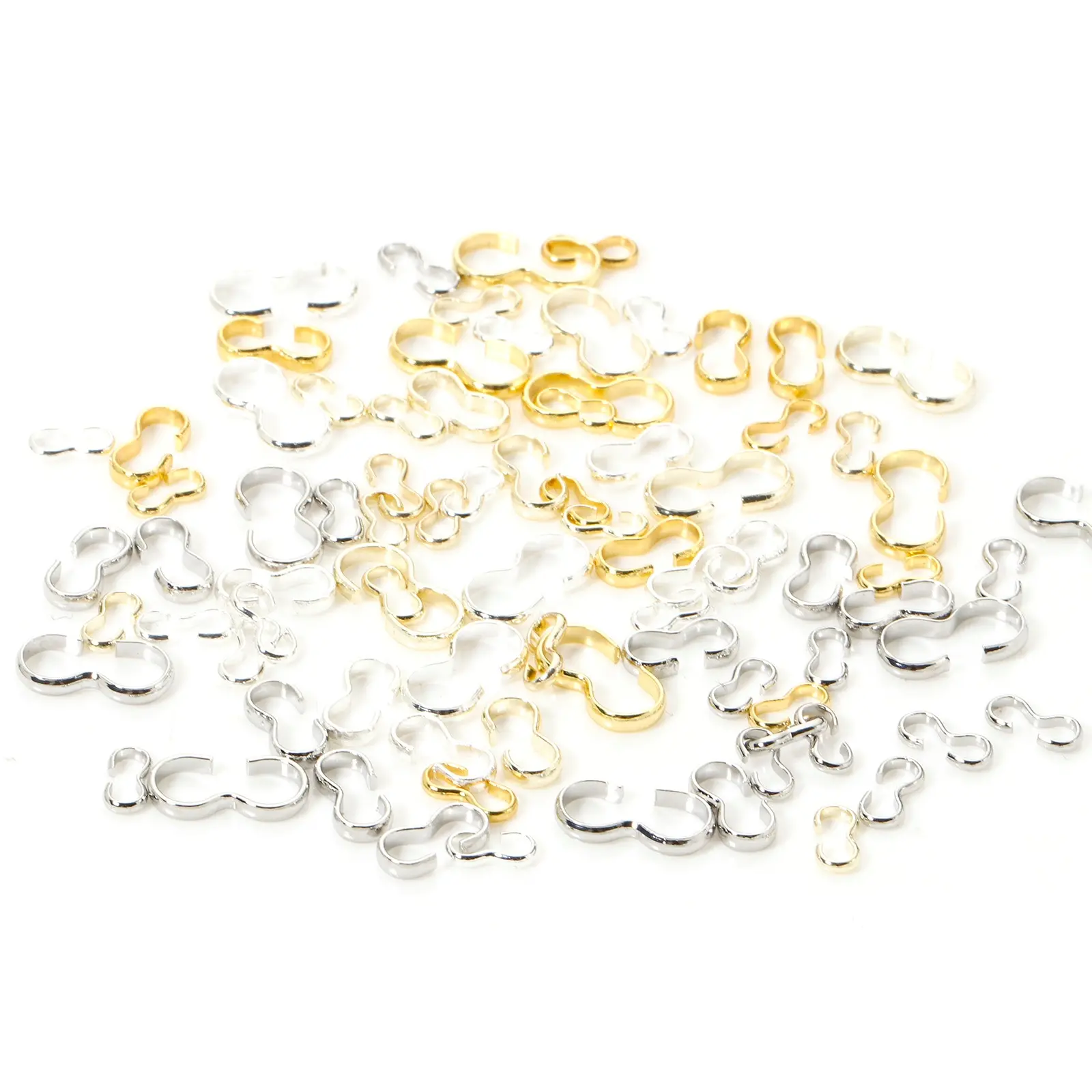 50PCs Brass Connectors Clasp 3 shape For Bracelets Necklaces Making Jewelry Materials Fastener Clasps DIY Pearl Jewelry Fittings