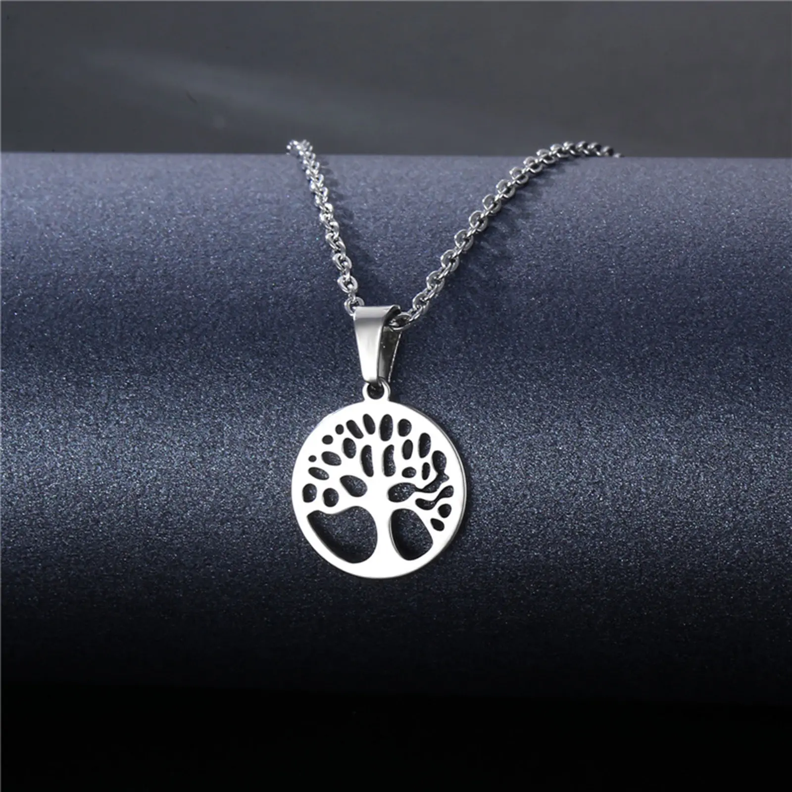 DoreenBeads Fashion Stainless Steel Necklace Tortoise Heart Tree Pendant For Women Men Necklace Jewelry 45cm long, 1 Piece