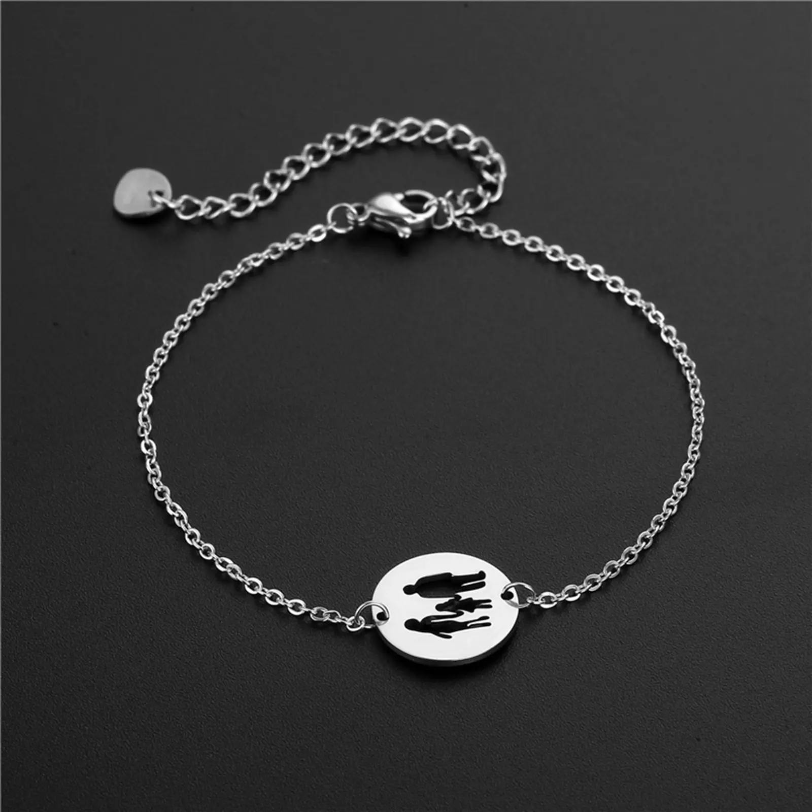Fashion Stainless Steel Bracelets Moon Pineapple Flowers Pendant Silver Color For Women Party Jewelry Accessories Gift 16cm long