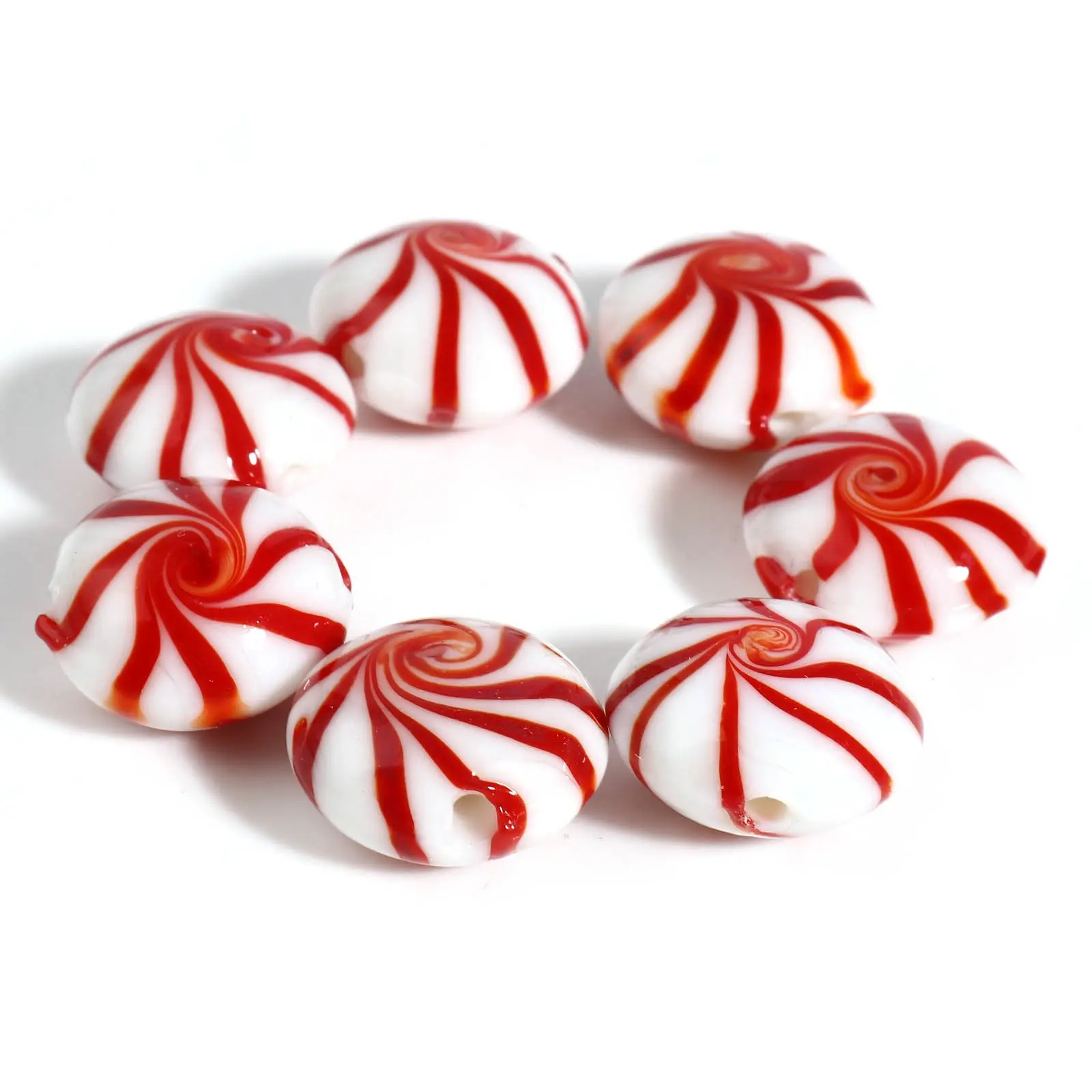 Christmas Tree Snowman Lampwork Glass Christmas Beads Multicolor Loose Beads Cute Cartoon DIY Making Bracelet Jewelry