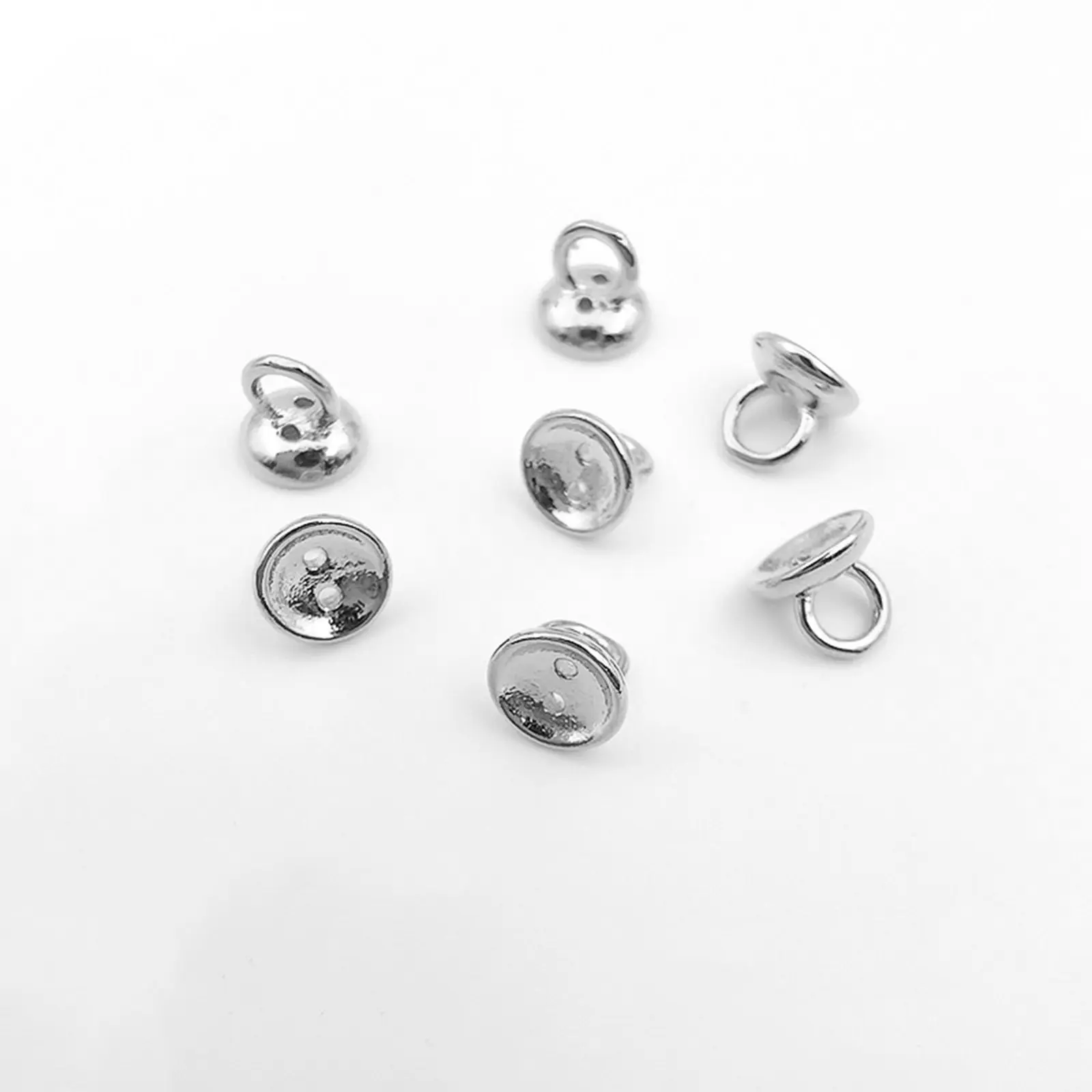 4.5/6MM Brass Beads Caps Tips Double Hole Pearl Bracelet Ends Connector With Loop Jewelry End Caps Jewelry 
Making Accessories