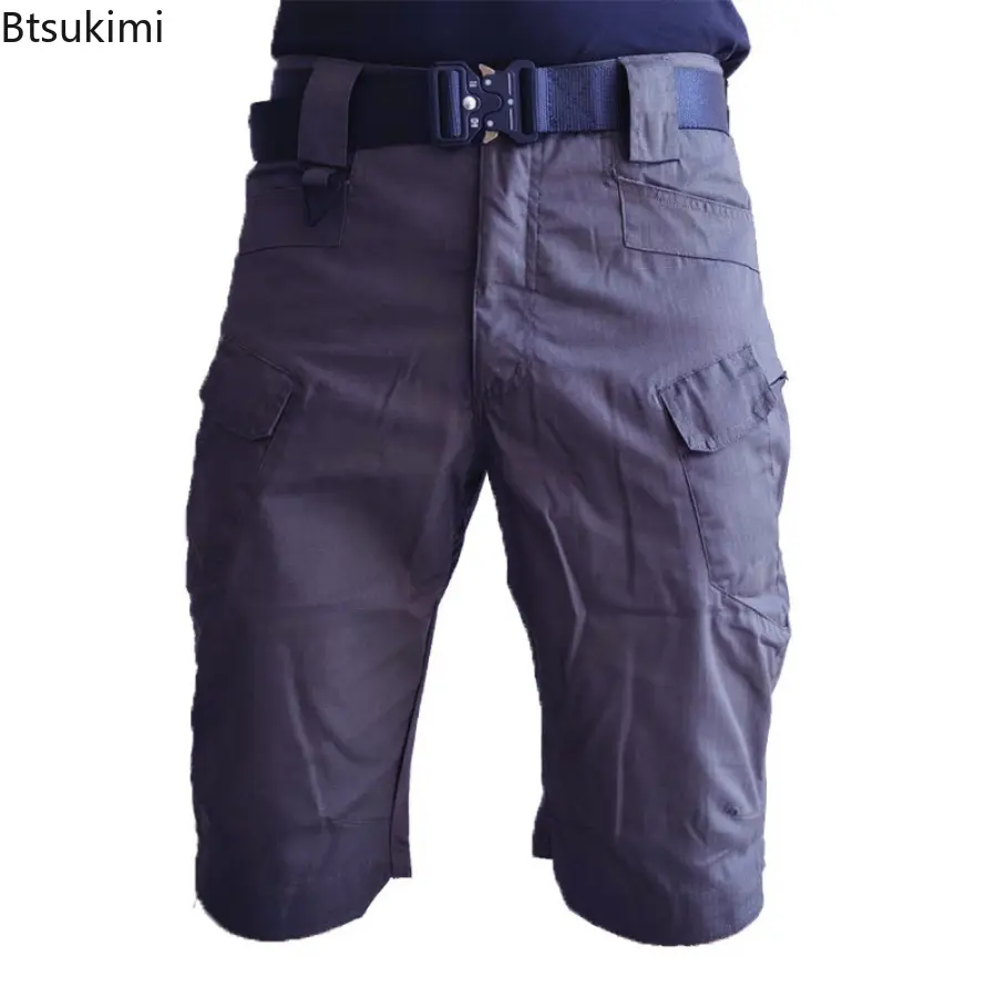 New2025 Men's Camouflage Cargo Pants Outdoor Training Wear Resistant Waterproof Sport Shorts Multil-pockets Tactical Shorts Male