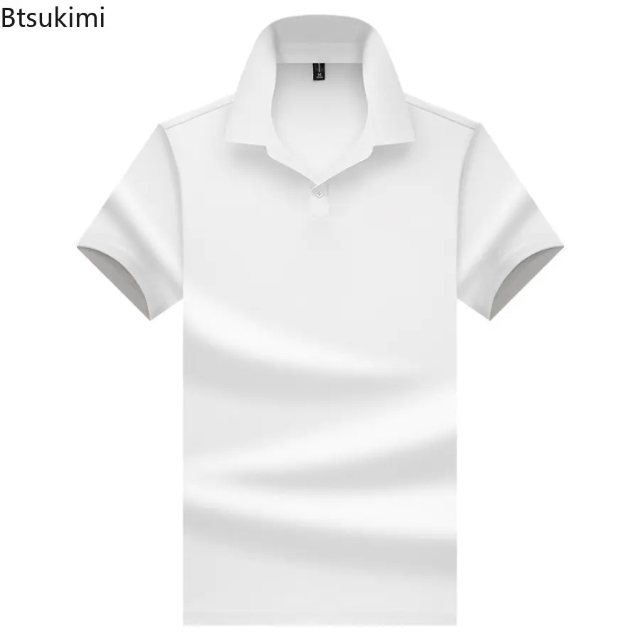 New 2025 Summer Men's Short Sleeve T-Shirt Collar Solid Color Polo Shirt Casual Matching Slim Fit Breathable Polo Shirt for Men