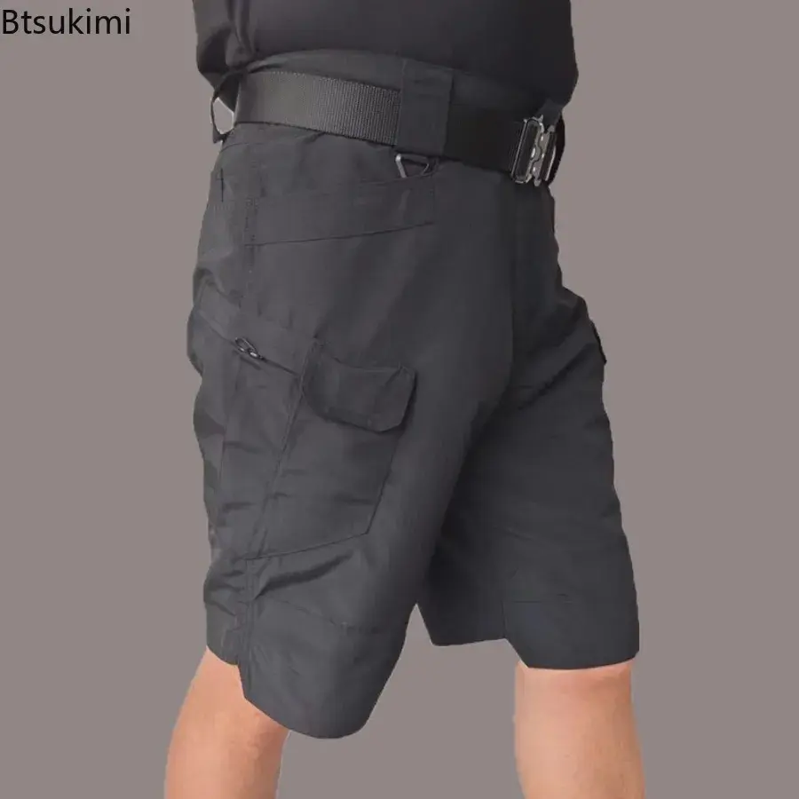 2025 Men's Outdoor Tactical Shorts Waterproof Wear Resistant Multi-pockets Camouflage Cargo Pants Summer Loose Training Shorts