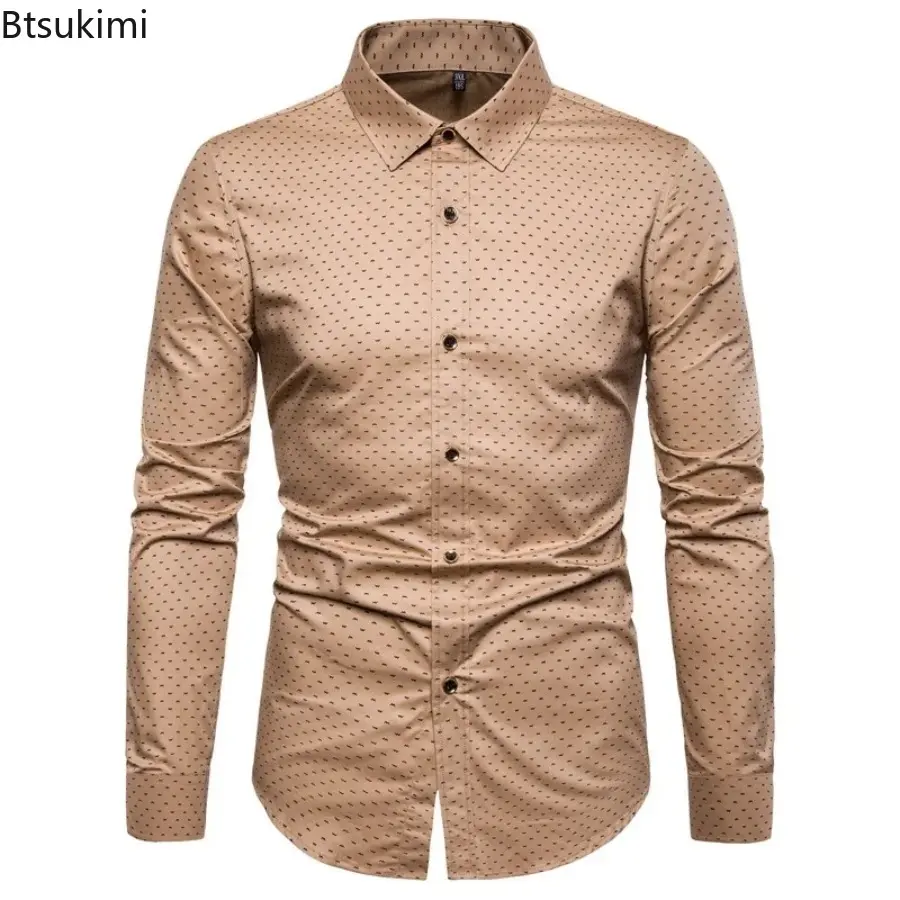 2025 Classic Striped Casual Shirts for Men Fashion Slim Fit Business Social Shirt Men's Long-sleeve Single Breasted Formal Shirt